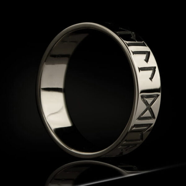 Silver wedding ring with runes 2 - TYV-813